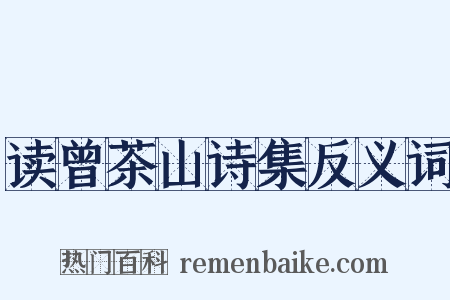 读曾茶山诗集反义词是什么意思的图片